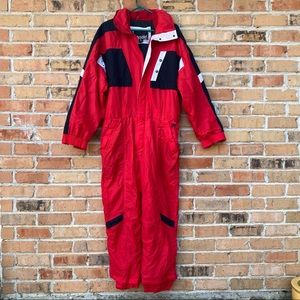 Vintage Inside Edge Men’s Red Black One Piece Ski Suit Size M Made in Korea